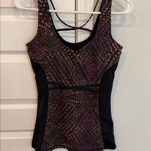 Fabletics Women's Athletic Tank Top with Pink & Orange Print Size Small